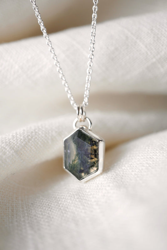 Moss agate necklace