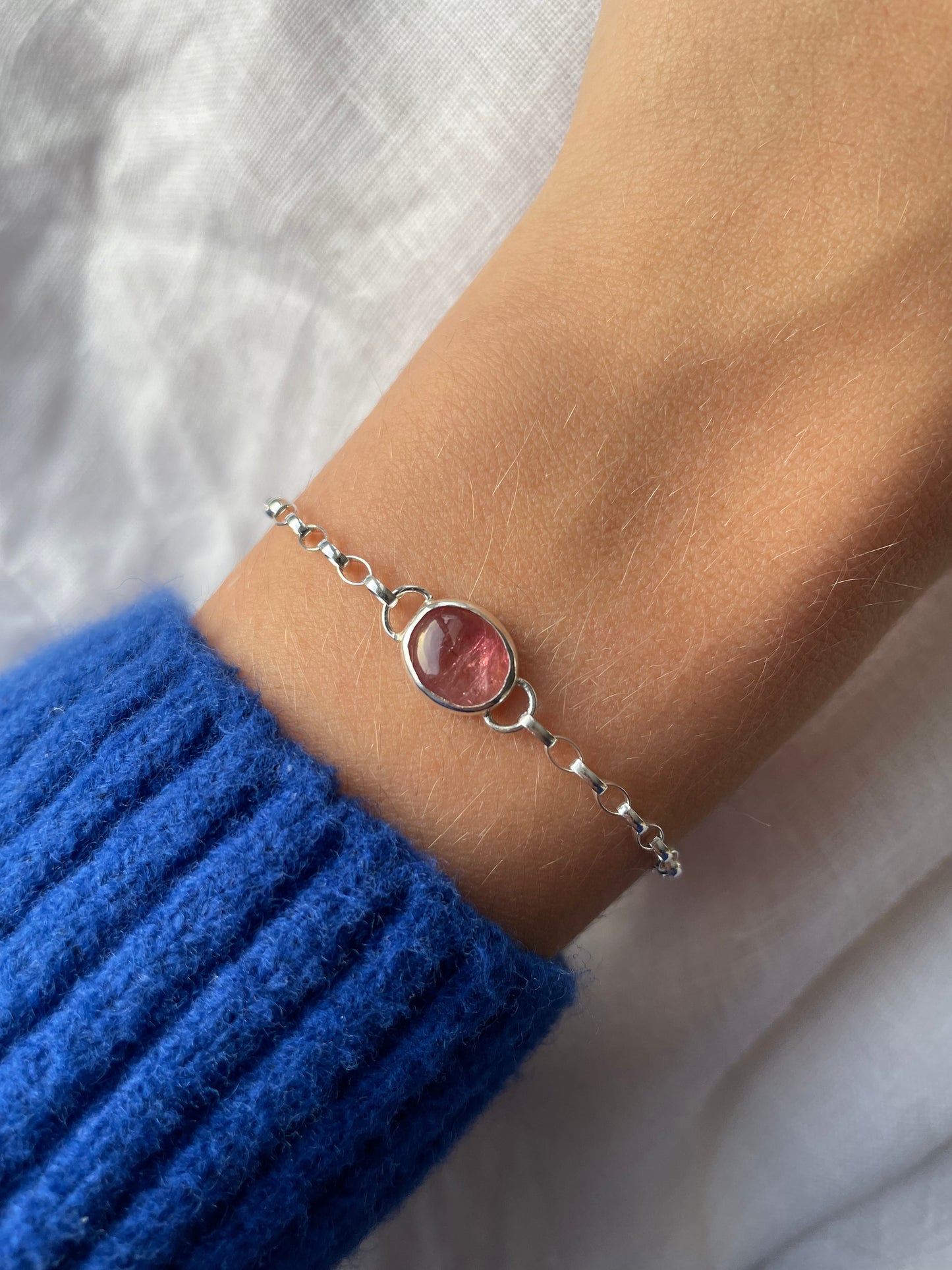 Pink tourmaline bracelet