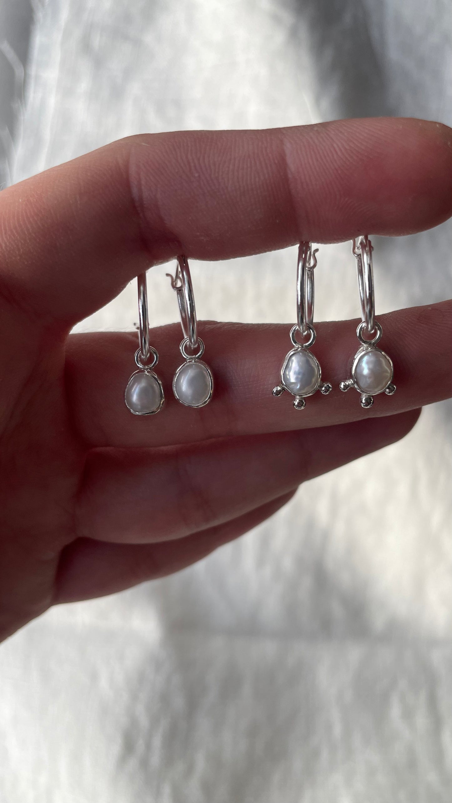 Pearl hoop earrings