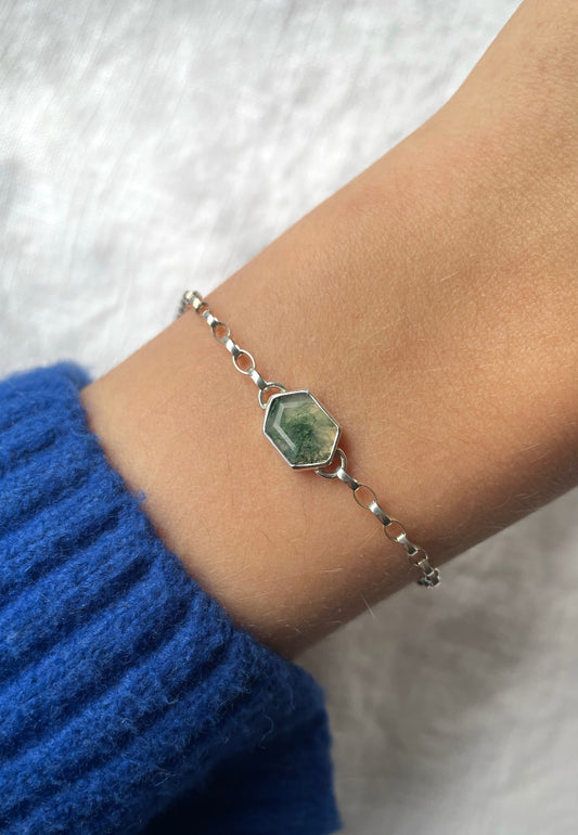 Moss agate bracelet