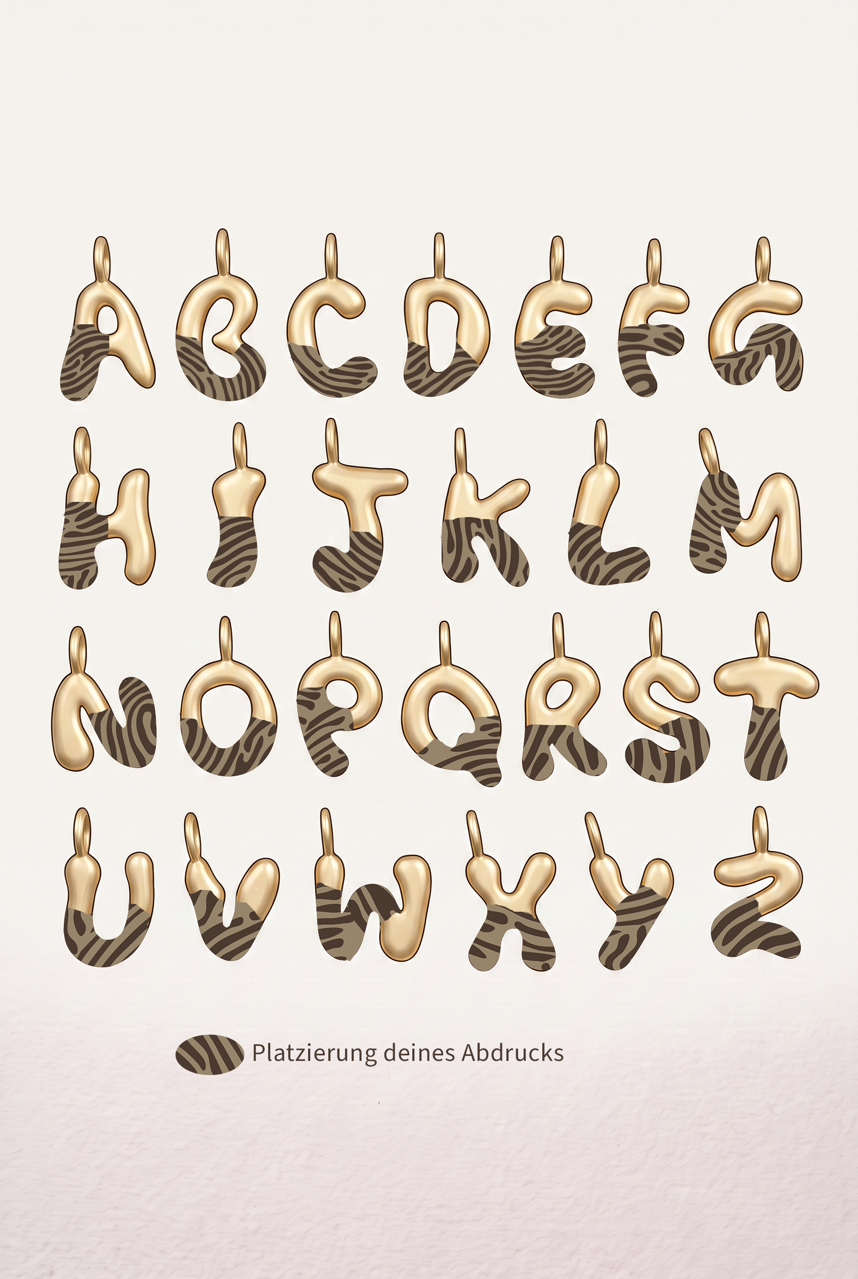 Finger-/Tierabdruck - Halskette "Initialen"