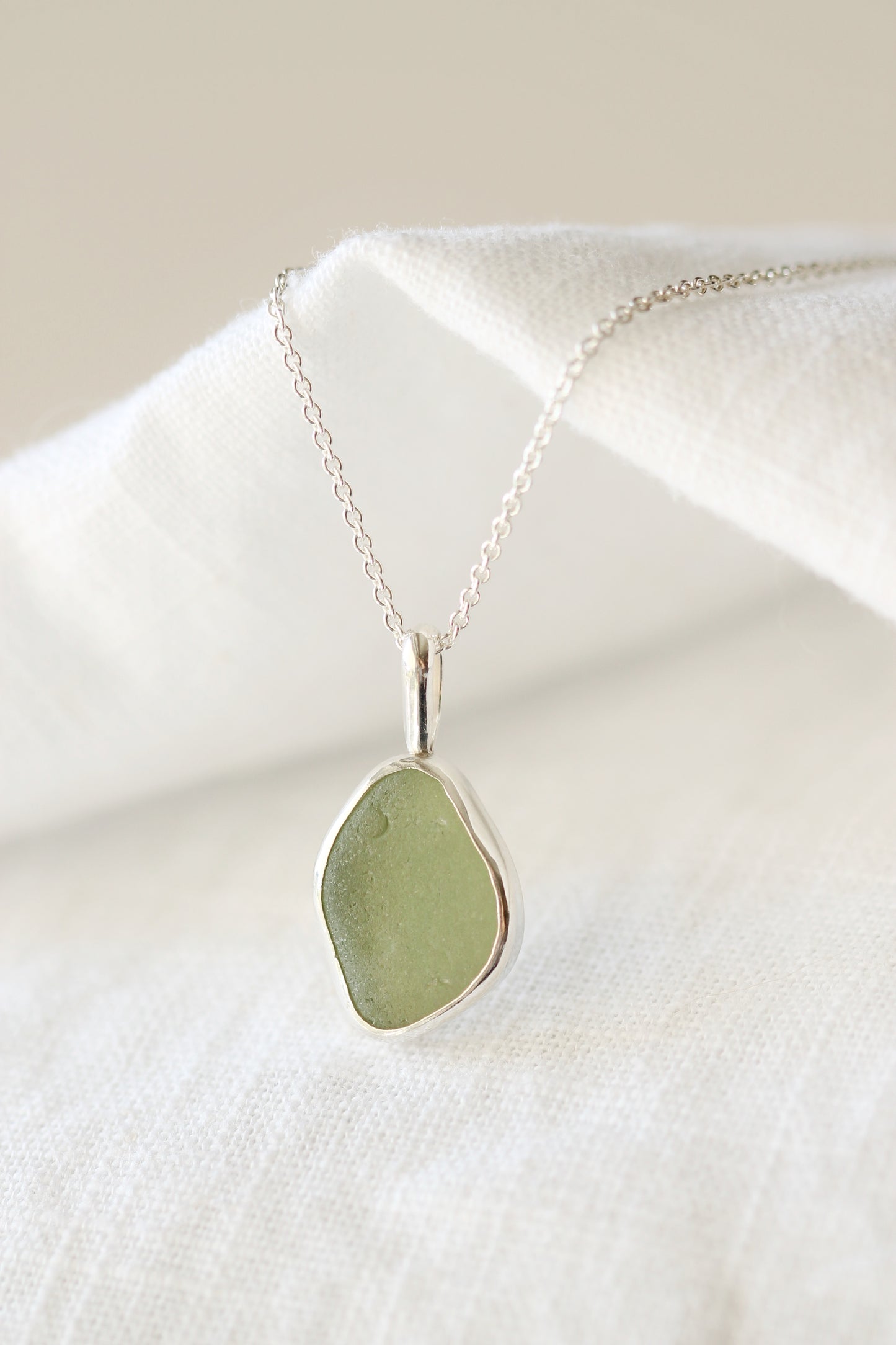 Sea Glass Necklace Green