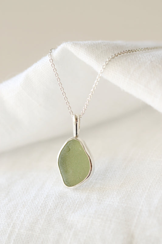 Sea Glass Necklace Green