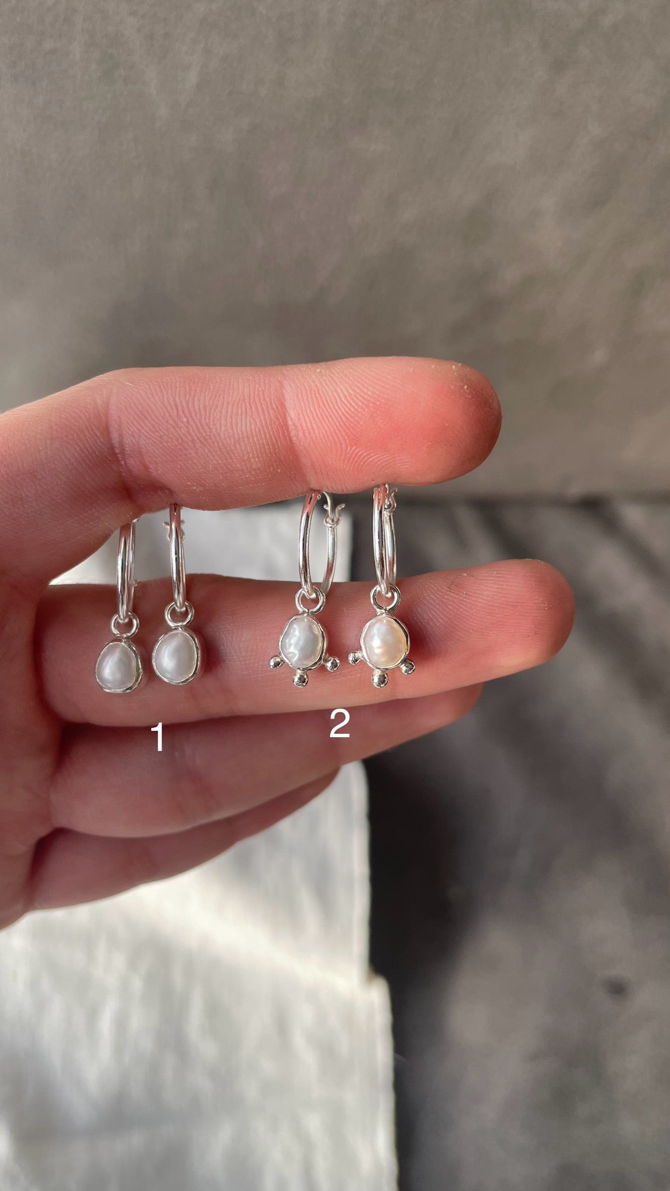 Pearl hoop earrings