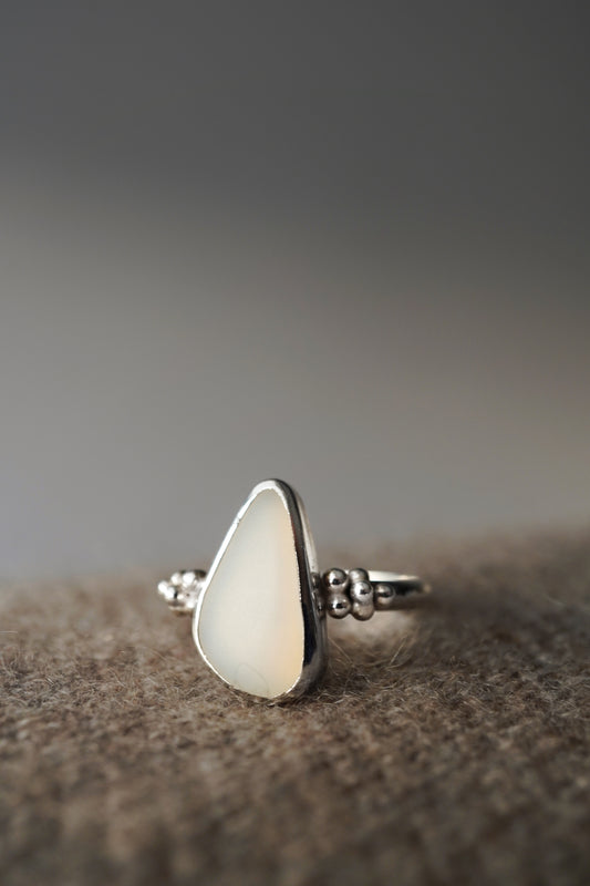 Sea glass pearl ring 52