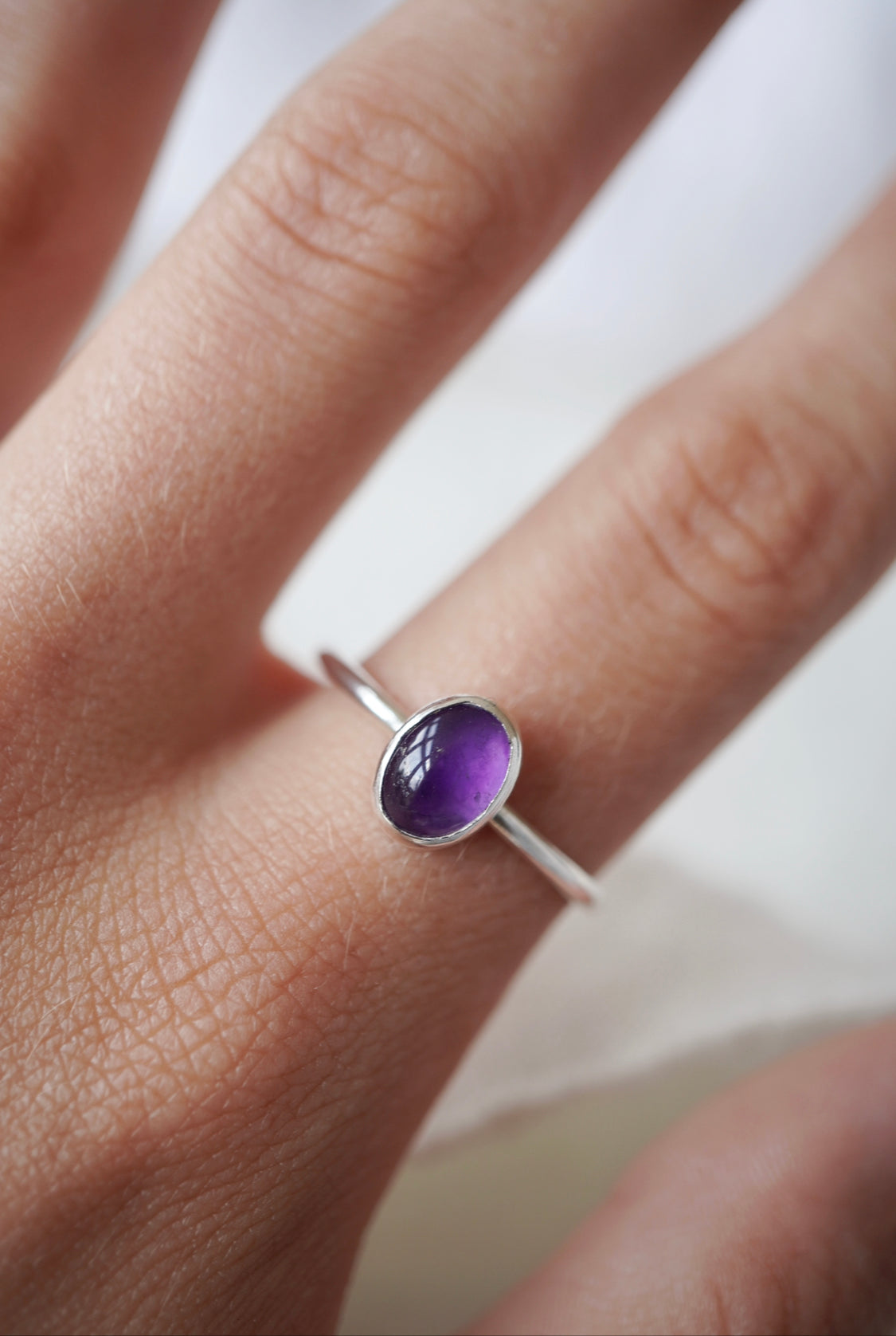 Amethyst ring 60