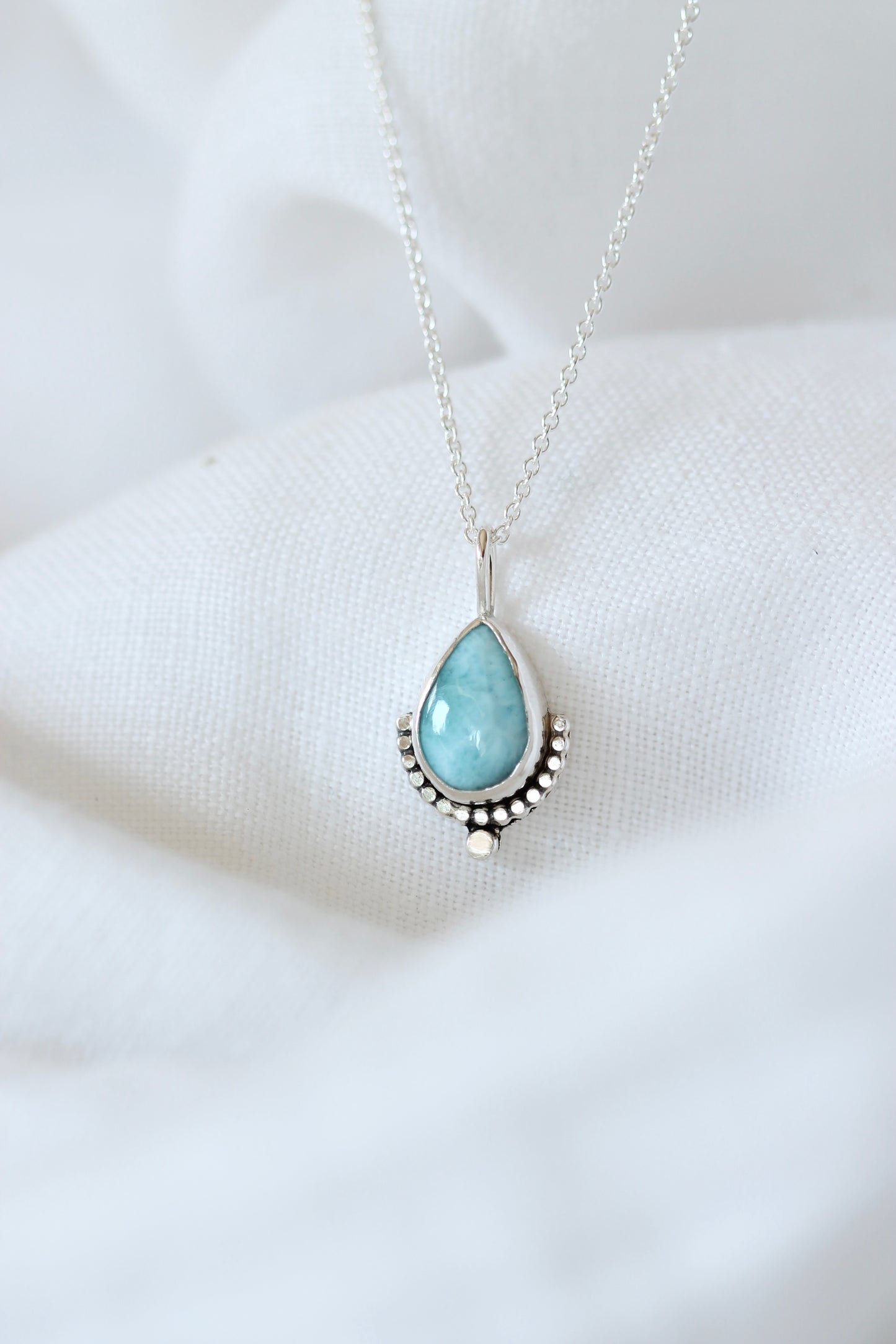 Larimar half wreath necklace