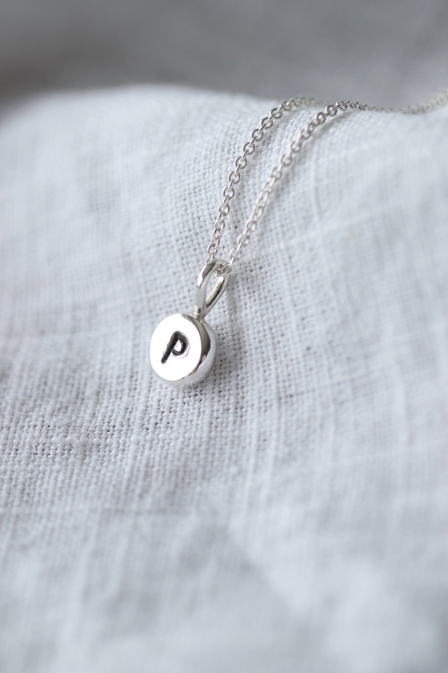 Silver nugget necklace "Initials"