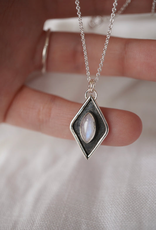 Moonstone diamond necklace