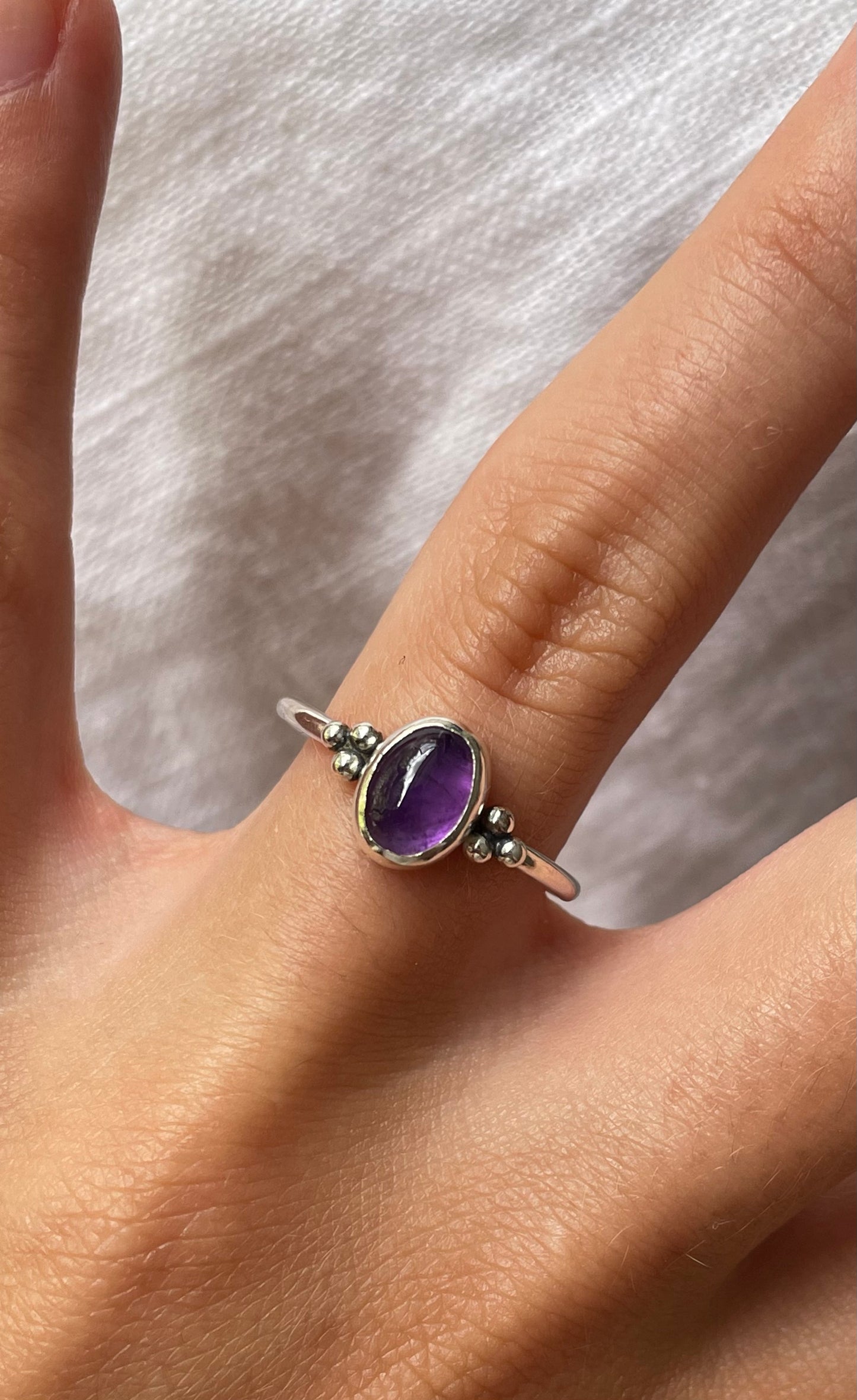 Amethyst 3-Perlring Mini